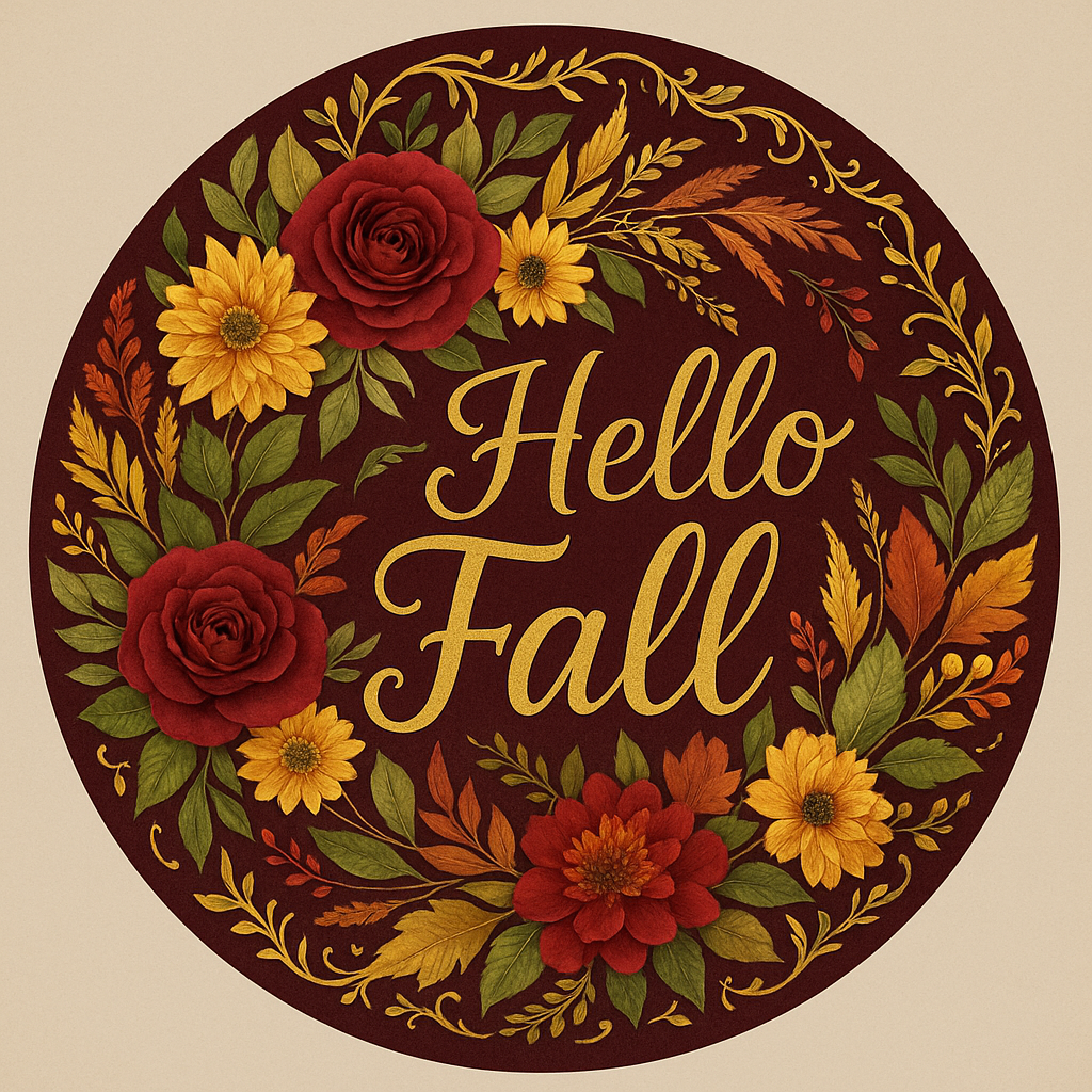 Hello Fall Floral Wreath Sign