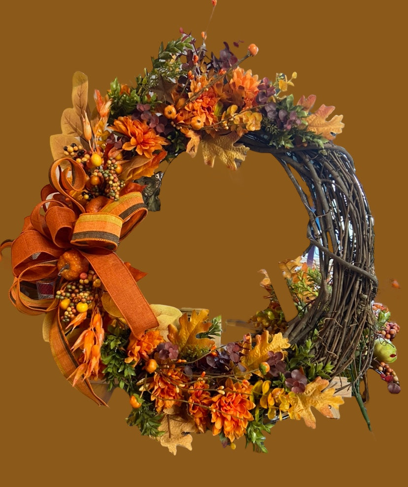 18" Fall Grapevine Wreath