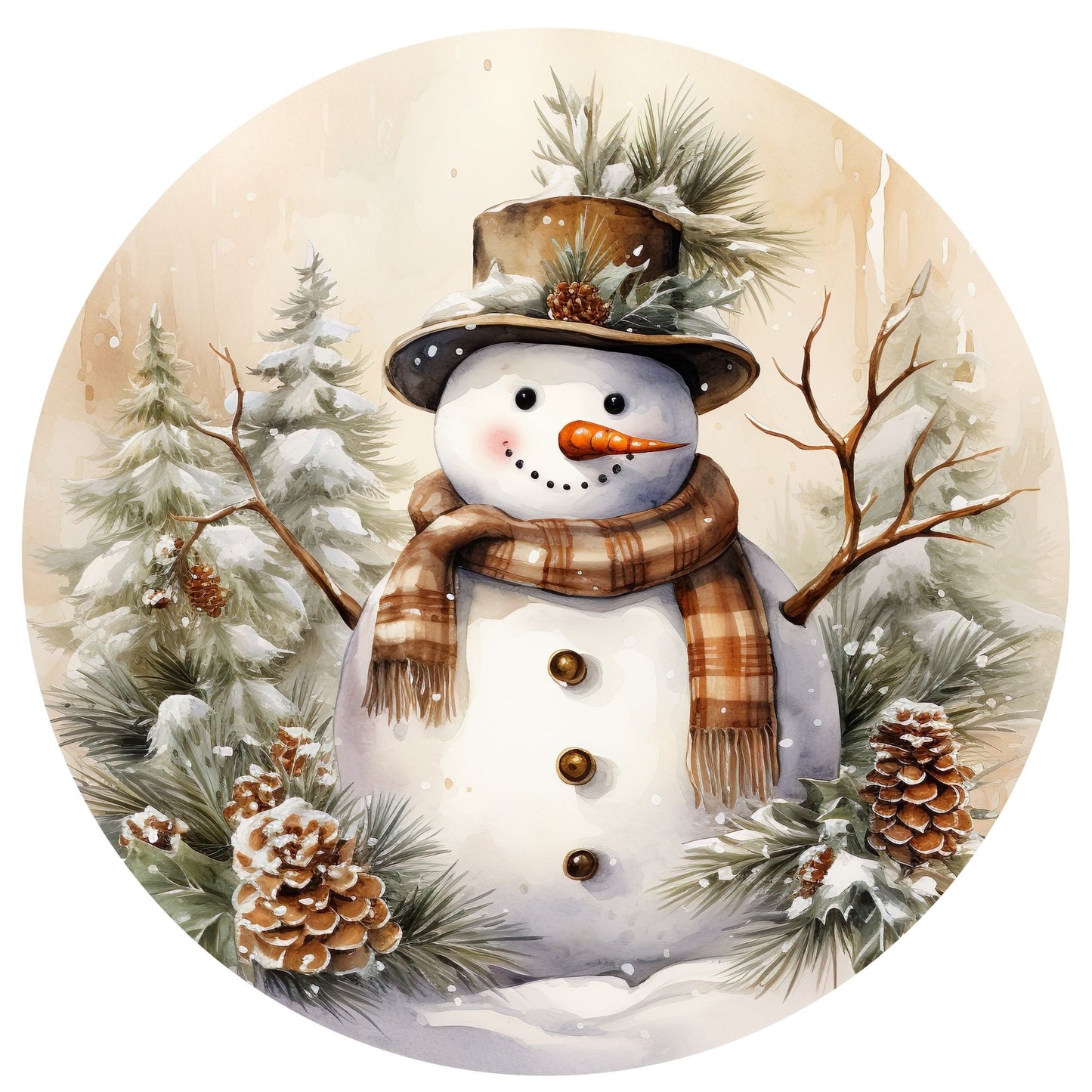 Christmas Snowman Wreath Sign