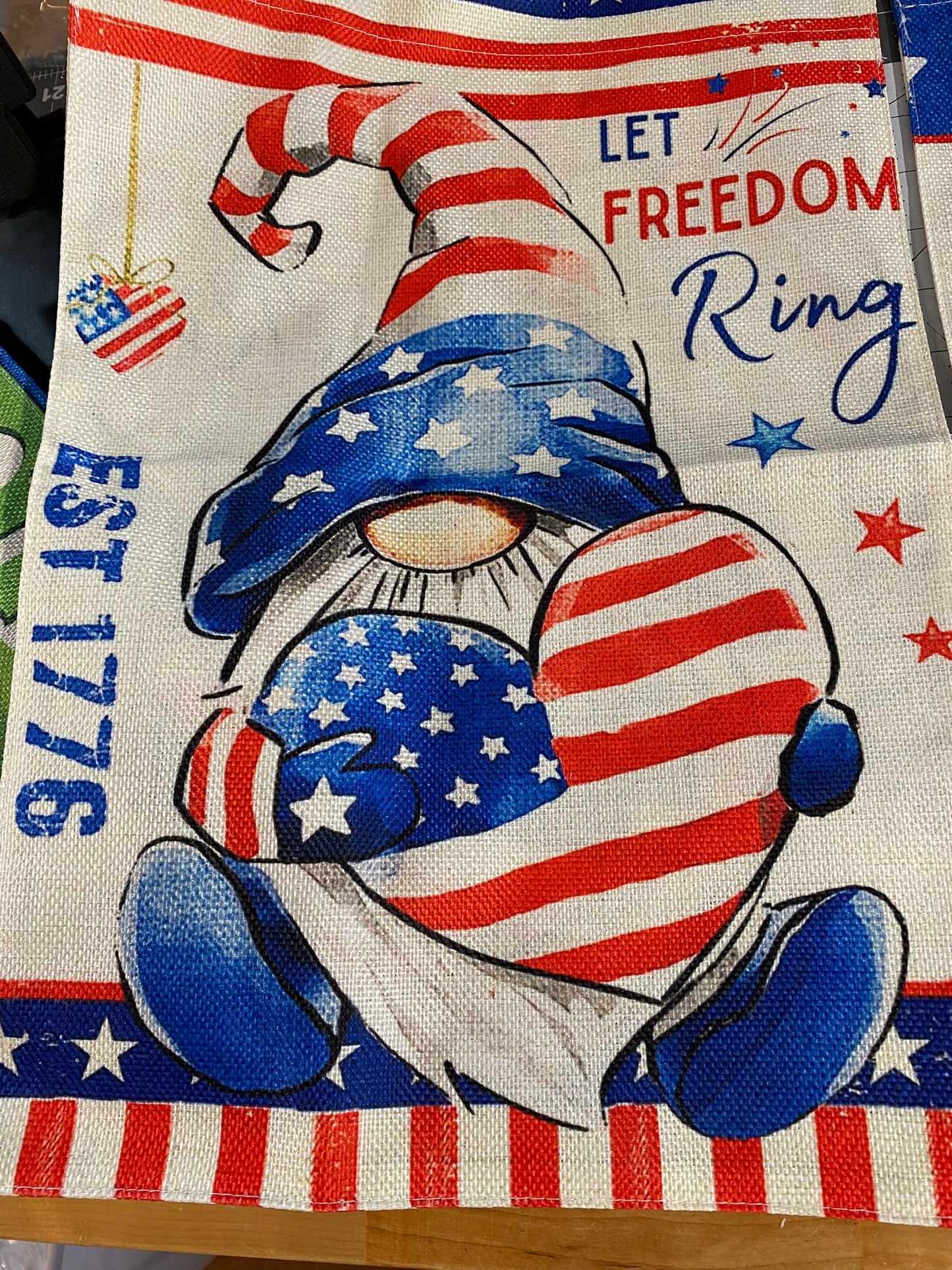 Let Freedom Ring Gnome Garden Flag