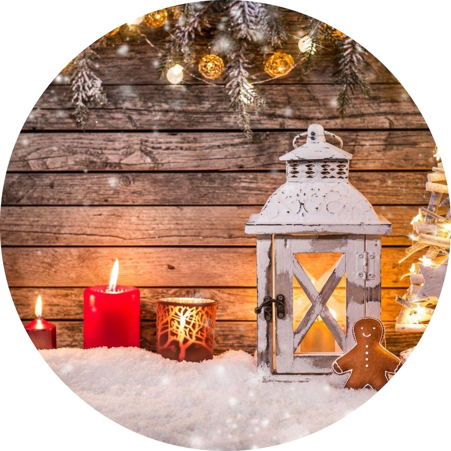 10x10 Round Holiday Wreath Sign