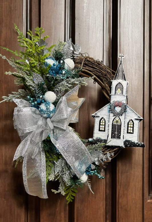Beautiful Church Grapevine Wreath