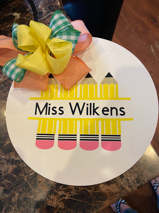 Personalized Teacher Door Hanger