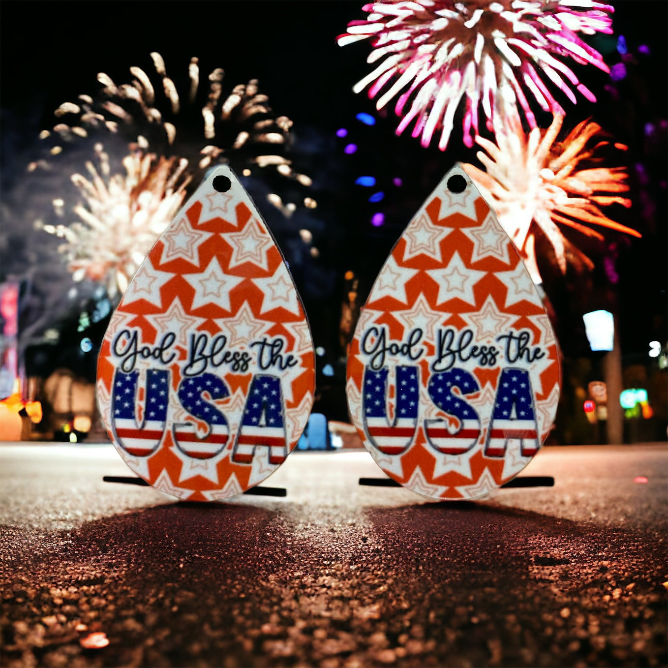 God Bless The USA Hoop Earrings