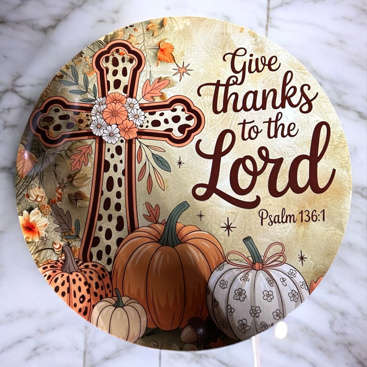 Give Thanks To the Lord Wreath Sign