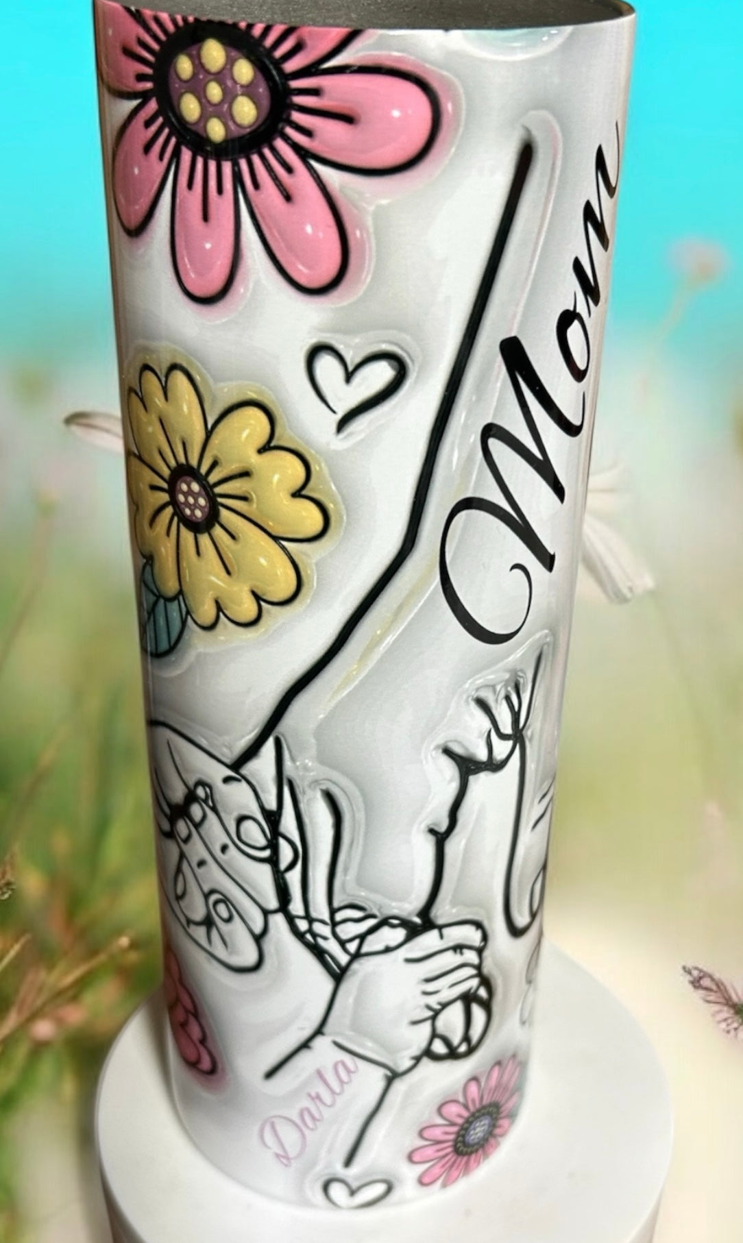 Personalized Hand with children fingers tumbler