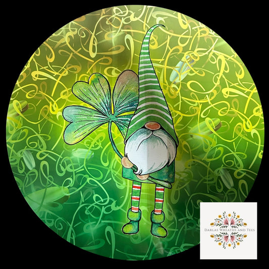 12" Metal Wreath Gnome Sign