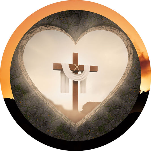 Easter wreath metal sign