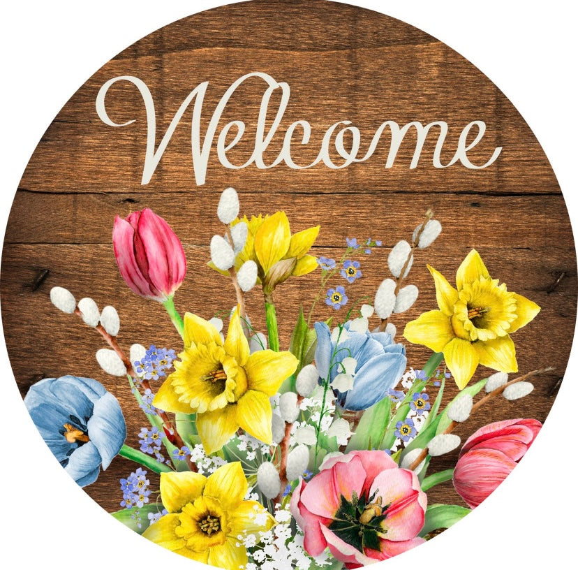 Welcome wreath sign