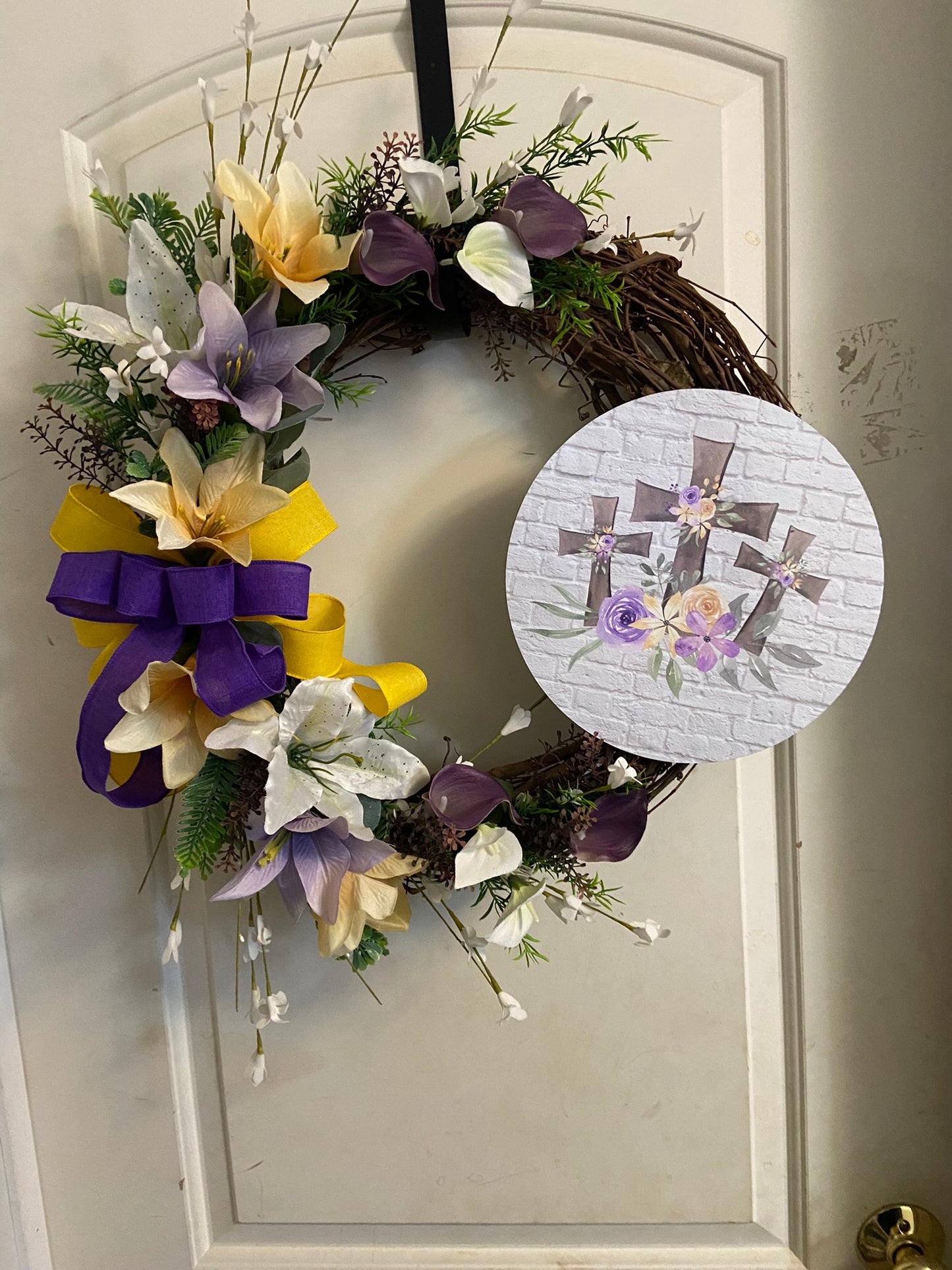 18" Grapevine Easter Cross Wreath