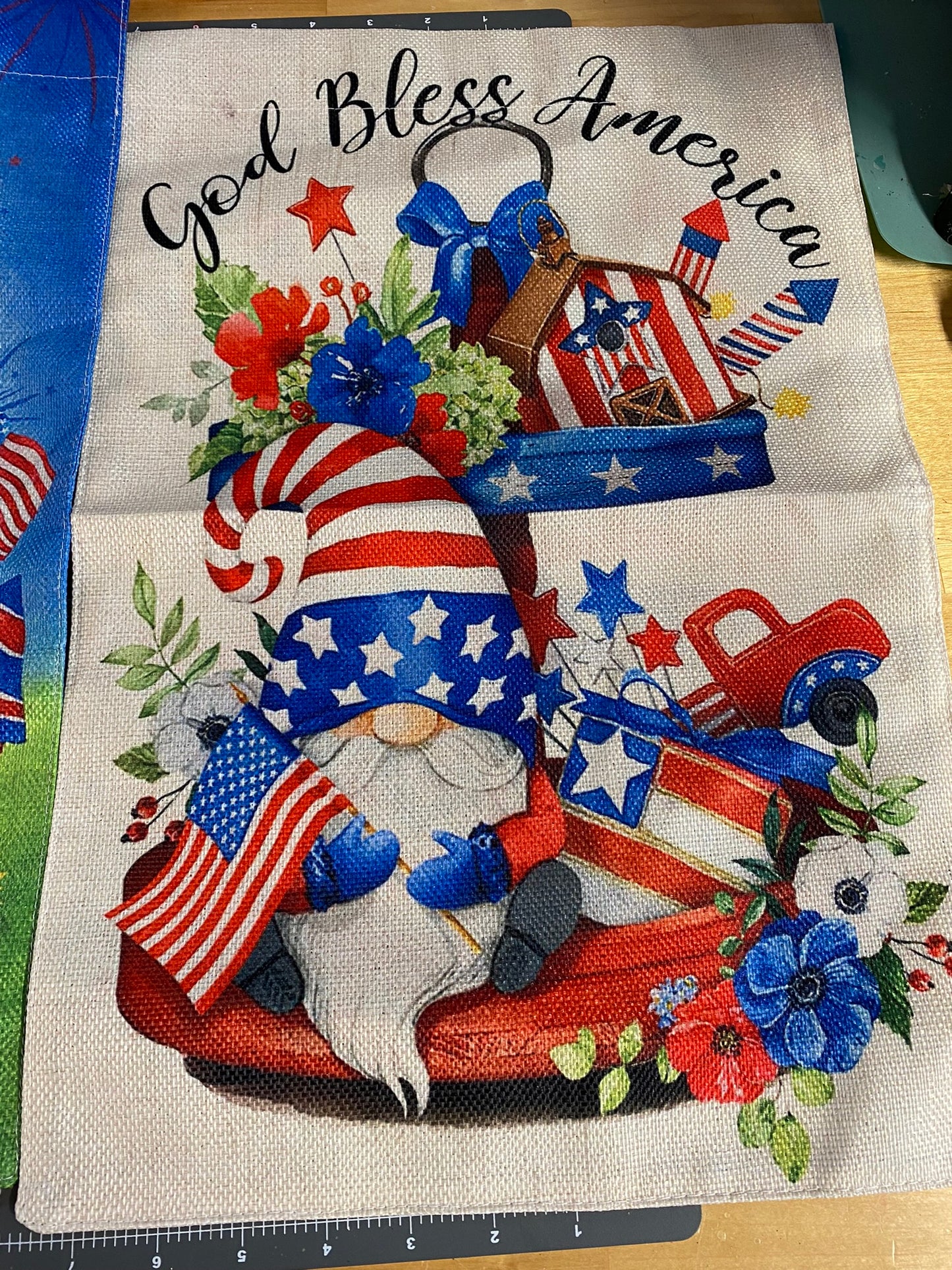 God Bless American Gnome Flag