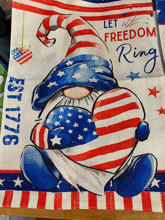 Let Freedom Ring Gnome Garden Flag